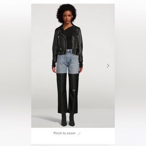 Agolde 90s pinch waist straight leg jeans in pierced leather size  25 new